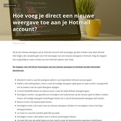 Hoe voeg je direct een nieuwe weergave toe aan je Hotmail account?