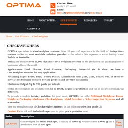 Shop Checkweigher Machine in Australia at OPTIMA Weightech