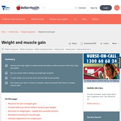 Weight and muscle gain