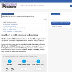 ideal body weight calculator bodybuilding