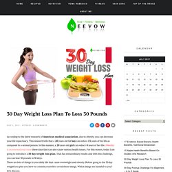 30 Day Weight Loss Plan To Loss 30 Pounds