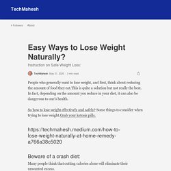 Easy Ways to Lose Weight Naturally?