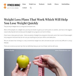 Top 9 Weight Loss Plans That Work - Fitness Bookz