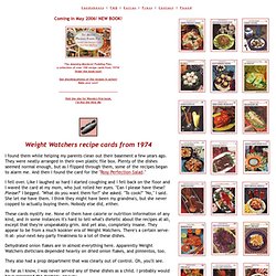 Weight Watchers recipe cards, circa 1974
