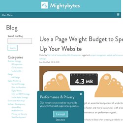 Use a Page Weight Budget to Speed Up Your Website