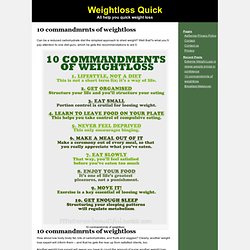 Weightloss Quick » 10 commandmrnts of weightloss