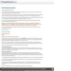 WeightWatchers.co.uk - Site Requirements