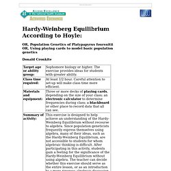 Hardy-Weinberg Equilibrium According to Hoyle