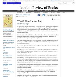 LRB · Eliot Weinberger: What I Heard about Iraq