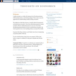 Thoughts On Economics: Welcome