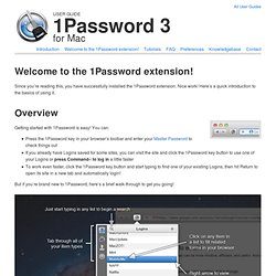 Welcome to the 1Password extension!