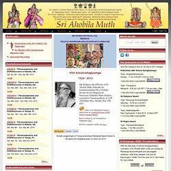 Welcome to Sri Ahobila Muth Portal