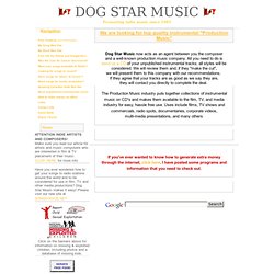 Welcome to Dog Star Music - Amazing Info for Indie Artists and Songwriters!