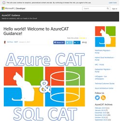 Hello world! Welcome to AzureCAT Guidance! – AzureCAT Guidance
