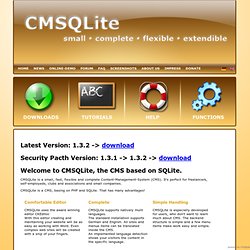 Welcome@CMSQlite - SQLite Content Management System