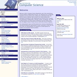 Welcome - NYU Computer Science Department