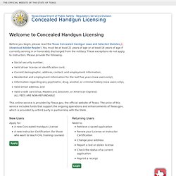 Concealed Handgun Licensing