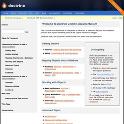 Welcome to Doctrine 2 ORM’s documentation! — Doctrine 2 ORM 2 documentation