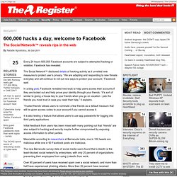 600,000 hacks a day, welcome to Facebook