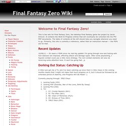 Welcome to Final Fantasy Zero! - Final Fantasy Zero Wiki