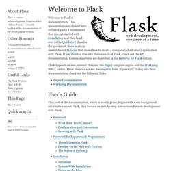 Welcome to Flask — Flask 0.7dev documentation