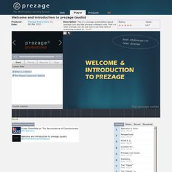 Welcome and introduction to prezage (audio)