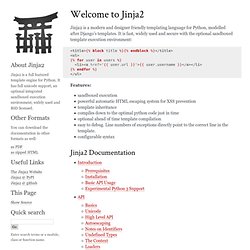 Welcome to Jinja2 — Jinja2 2.7-dev documentation