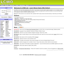 Welcome to LCWO.net - Learn Morse Code (CW) Online! - Learn CW Online