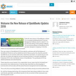 Welcome the New Release of QuickBooks Updates 2018
