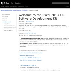 Welcome to the Excel 2013 Preview XLL Software Development Kit