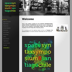 Welcome - Space Syntax Symposium 8 Santiago Chile