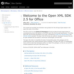 Welcome to the Open XML SDK 2.5 for Office