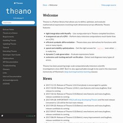 Welcome — Theano 0.6 documentation
