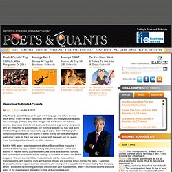 Welcome to Poets&Quants