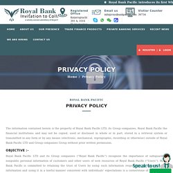 Privacy Policy - Royal Bank Pacific
