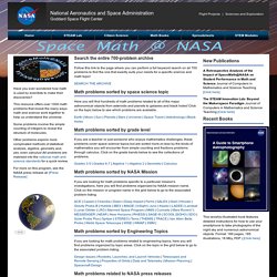 Welcome to Space Math @ NASA !