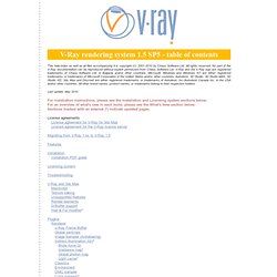 Welcome to V-Ray (starting page)