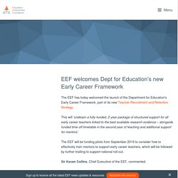 EEF welcomes Dept for Education’s new Early Career Framework