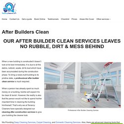 A WELCOMING HOME – After Builder Clean