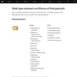 Welk type simkaart uw iPhone of iPad gebruikt