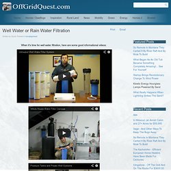Well Water or Rain Water Filtration