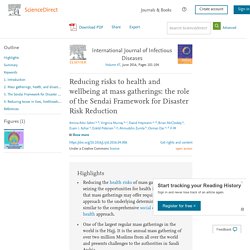 Reducing risks to health and wellbeing at mass gatherings: the role of the Sendai Framework for Disaster Risk Reduction