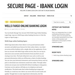 wells fargo personal online banking