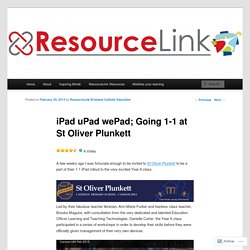 iPad uPad wePad; Going 1-1 at St Oliver Plunkett