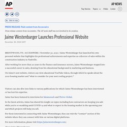Jaime Westenbarger Launches Professional Website