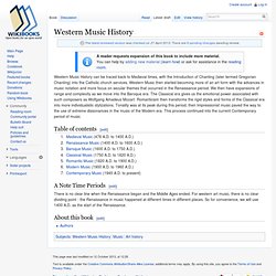 Western Music History