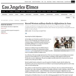 Afghanistan deaths: Record casualties for Western troops - latim