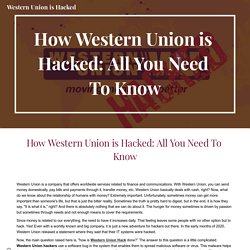 Western Union is Hacked