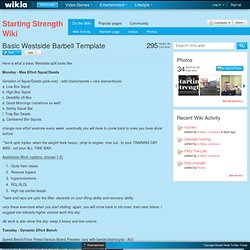 Basic Westside Barbell Template - Starting Strength Wiki