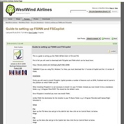 WestWind Airlines - Guide to setting up FSINN and FSCopilot